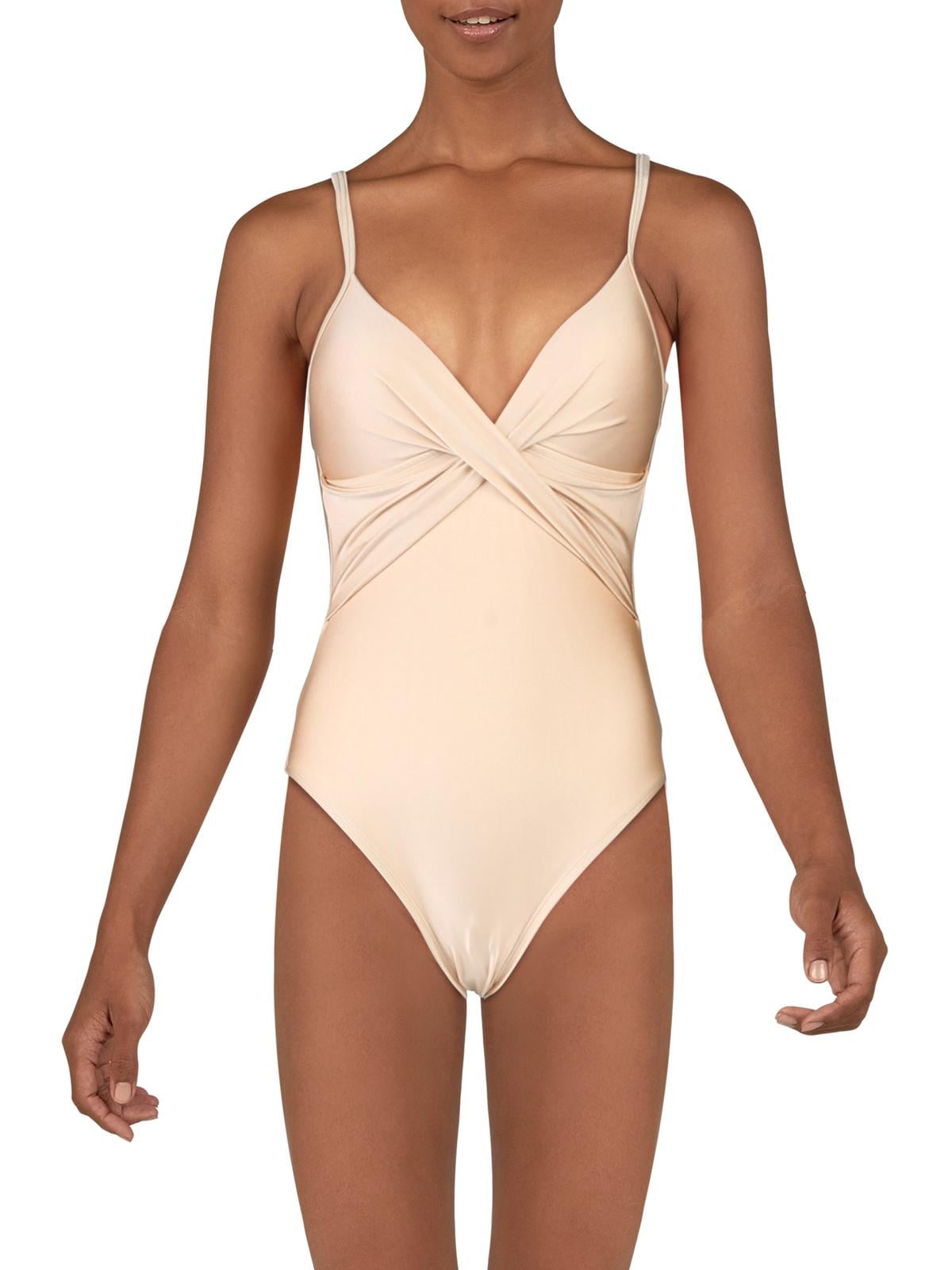 Kenneth Cole New York Womens High Neck Bandeau One Piece Swimsuit