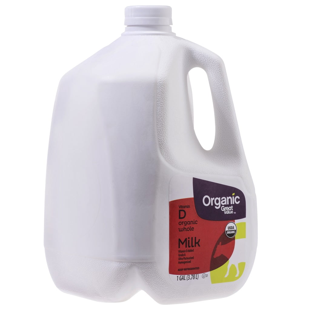 Great Value Organic Whole Unflavored Milk, 1 Gallon