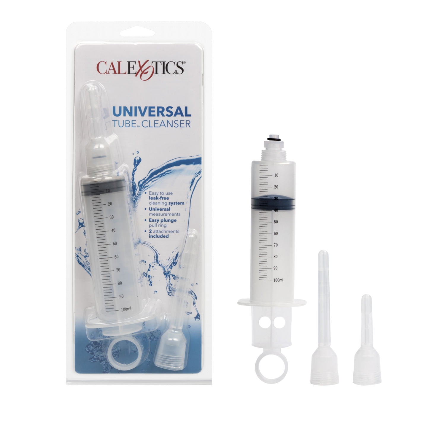 CalExotics Universal Tube Cleanser Easy Plunge Pull Ring Cleaning System - Clear