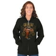 thumbnail image 3 of Country Strong Western Rodeo Cowgirl Zip Up Hoodie Men's Women's Brisco Brands X, 3 of 6