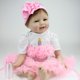 thumbnail image 4 of Muñeca Recién Nacido Muñeca de Silicona para Recién Nacidos, Juguetes de Aprendizaje, Rosa, 55 Cm, 4 of 8