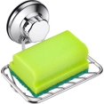 thumbnail image 4 of Chrome Jabonera de ducha con ventosa de vacío súper potente, soporte de esponja resistente al óxido de acero inoxidable para fregadero de baño y cocina, paquete de 2, 4 of 5