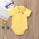 thumbnail image 3 of Newborn Baby Boy Girl Romper 0-12 Months 2024 Summer Solid 3 Colors Polo Infant Baby Clothes jumpsuit new born Bebies Roupas, 3 of 4