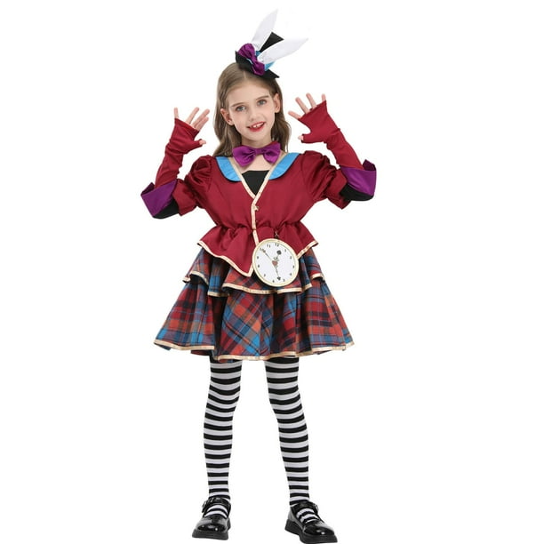 Disfraz de Sombrerero Loco de Nuoqi para niñas, Halloween, con accesorios