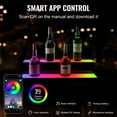 thumbnail image 3 of VEVOR LED Lighted Liquor Bottle Display, 2 Tiers 24 Inch Commercial Illuminated Home Bar Shelf, 2 Steps Whiskey Rack Stand, Acrylic Drink Shelves with RF Remote & App Control,and Multicolor lighting, 3 of 9
