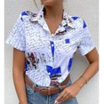thumbnail image 5 of Camisa informal de temperamento con estampado floral de manga corta elegante y cómoda con cuello en V para mujer OAVQHLG3B Store lin121212, 5 of 5