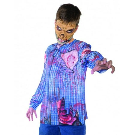 Photo Real Zombie Top Monster Horror Boys Halloween Costume -