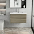 thumbnail image 6 of 30" Bathroom Vanities with Sink Combo, Wall Mounted Floating Cabinet W/Resin Top Basin, Soft-Close System, Ash Grey, 6 of 6