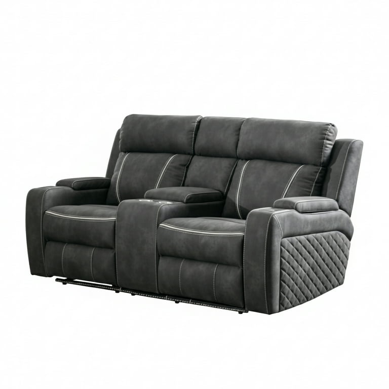 Contemporary Plush Velvet-Like Upholstered Living Room Reclining
