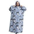 thumbnail image 2 of Blanket Hoodie Oversized Wearable Blanket Sweatshirt Cute Cartoon Printed Hooded Blanket with Giant Pockets Warm Cozy Wearable Hooded Blankets for Adults Men Women, 2 of 9