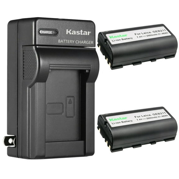 Kastar 2-Pack Battery and AC Wall Charger Replacement for Geomax Stonex R6 Stonex R6  Geomax ZT20 ZT80 ZT80  Geomax Zenith15 Zenith45 Zenith50 Zenith 15 Zenith 45 Zenith 50 Total Station Survey