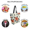 thumbnail image 7 of FORMRS Womens Canvas Tote Bag with Zipper Inner Pocket Shoulder Handbag, Large Red Floral Pattern, 7 of 7