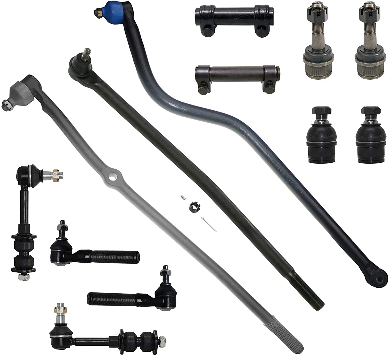 Left & Right for 1996-1997 Dodge Ram 2500 Dana 60 4WD - 96-97 Dodge Ram 3500 4x4 DANA 60 Sway Bars 13pc Front Inner Outer Tie Rod Links Upper & Lower Ball Joints Track Bar & Adjustment Sleeves 