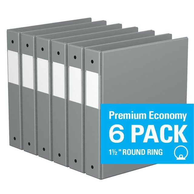 Davis Group, Premium Economy, Round Ring, Binder, 6 Pack, 1.5"
