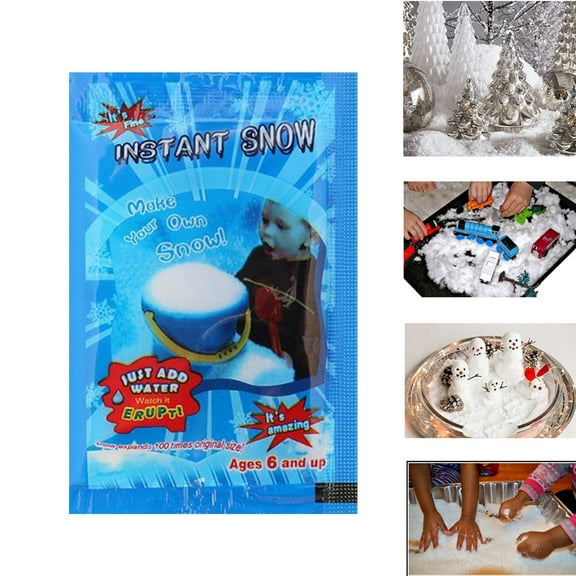 Instant Fake Snow Powder, Great For Kids, Holiday Decorating, Sensory Play & Slime - 1 Pack Instant Snow Make Up to 1 Gallon of Snow, Also Great for Making Slime
