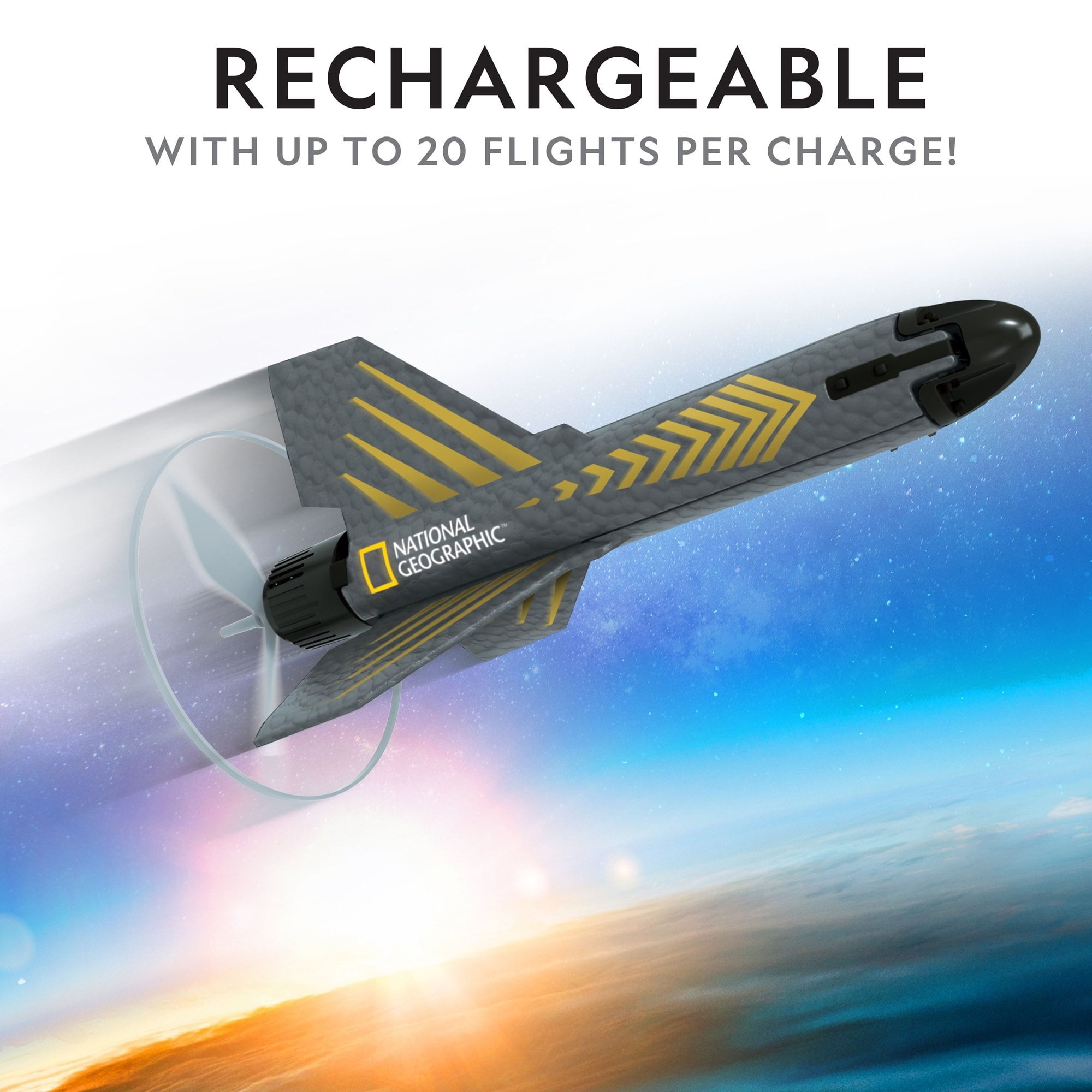 National Geographic Power Rocket Motorized Air Rocket Launcher for Kids and Adults Unisex Ages 8 Years and Up