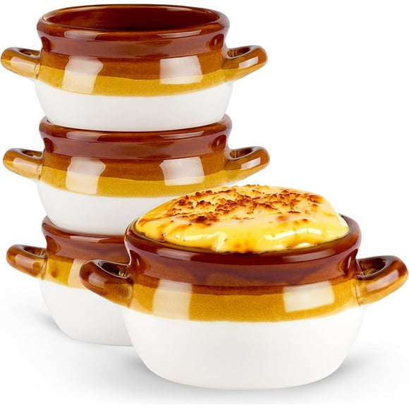 Onion Soup Bowl, by , Onion Soup, Oven Safe Bowls, Soup Crocks, Ceramic, Handles, Stoneware, Dishwasher, Microwave, Oven & Broil Safe 16oz Standard Capacity & 18oz Full Capacity