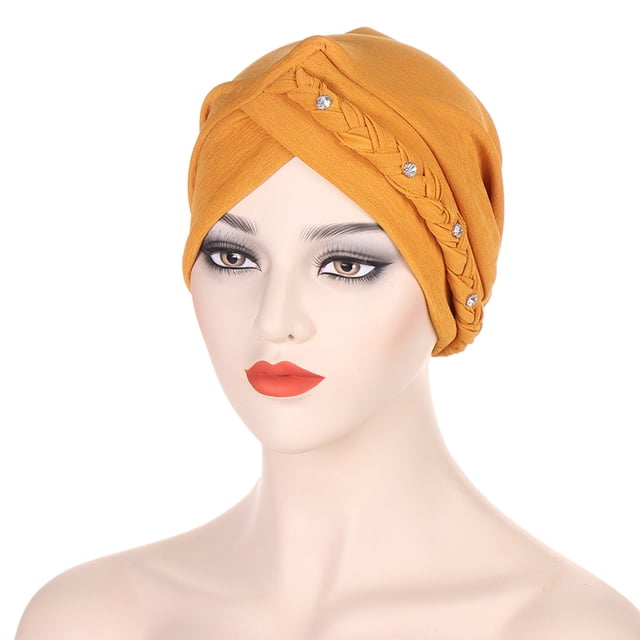 Up To $10 Baseball Caps Yellow Womens Multi Color Two Band Studded Braid Cap Side Braid Square Braid Cap