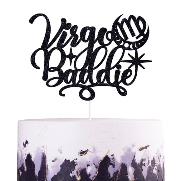 Virgo Baddie Cake Topper, Big Energy Virgo Cake Decor, It's Virgo Birthday, 12 Constellation Zodiac Themed Birthday Party Decorations for Boys and Girls