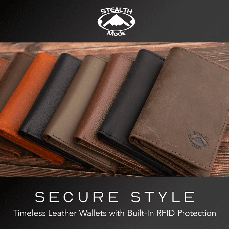 Stealth Mode RFID Trifold Leather Wallet, Green photo 3