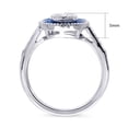 thumbnail image 4 of BERRICLE Sterling Silver Halo Round Cut Cubic Zirconia CZ Vintage Inspired Art Deco Fashion Ring for Women, Rhodium Plated Size 7, 4 of 10