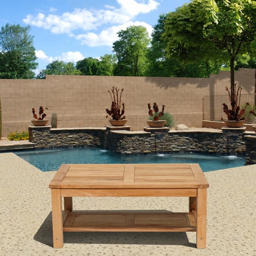 Gilli Outdoor Teak Wood Coffee Table Brown