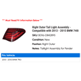 thumbnail image 2 of Right Outer Tail Light Assembly - Compatible with 2013 - 2015 BMW 740i 2014, 2 of 2