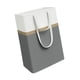 thumbnail image 5 of Cesta de lavandería a rayas, cesta de tela para almacenar ropa sucia con asas, bolsa de almacenamiento de ropa, contenedor para almohadas y zapatos gris, 5 of 9