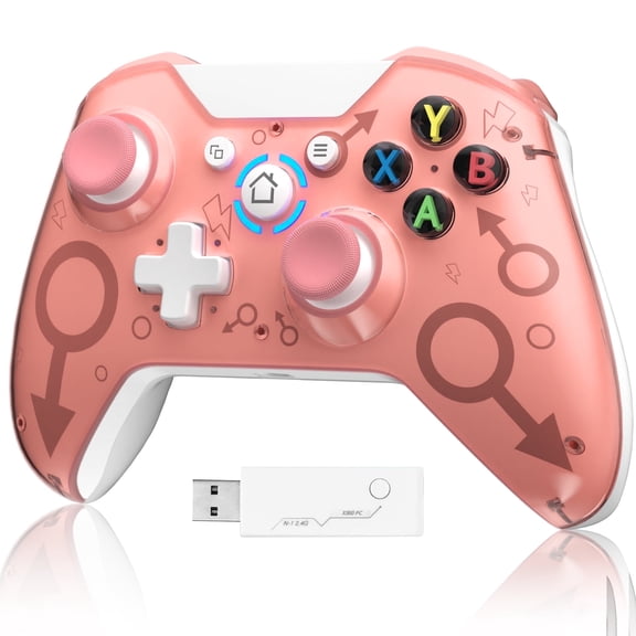 UHM Control de PC Inalámbrico para PC/PS3, Control de PC Inalámbrico con Adaptador de 2,4 G de Doble Vibración, Gris (No para Xbox/Xbox One)