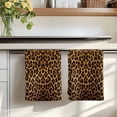 thumbnail image 7 of Brown Leopard Print Kitchen Towels Set of 4, Classic Abstract Animal Patterned Absorbent Dish Towels for Kitchen, Microfiber Hand Towel, Quick Drying Tea Towel for Cleaning Decorative Dishcloths, 7 of 7