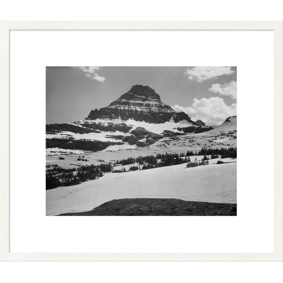 Global Gallery Ansel Adams 'View from Logan Pass, Glacier National Park, Montana - National Parks and Monuments, 1941' Framed Wall Art