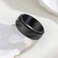 thumbnail image 2 of HIJONES Men's Women's Stainless Steel Punk Sandblasted Rotatable Worry Ring 8MM Weave Turntable Wedding Band Black Size 12, 2 of 4