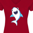 thumbnail image 4 of Inktastic Cute Shark, Little Shark, Blue Shark, Sea Animal Women's V-Neck T-Shirt, 4 of 5