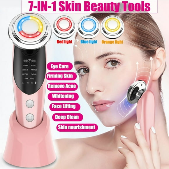 Hisome Microcurrent Face Massager - 7in1 Skin Therapy Care Tools with RF&EMS&LED for Face Lifting