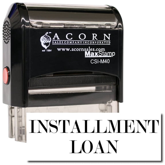 Large Self-Inking Installment Loan Stamp with Purple Ink