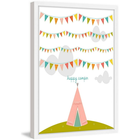 "Pink Tee Pee" Framed Painting Print