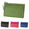 thumbnail image 3 of Women Genuine Leather RFID Blocking Mini Wallet Key Ring Zip Coin Purse, 3 of 8