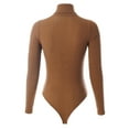 thumbnail image 4 of MixMatchy Women's Long Sleeves Ribbed Sweater Turtleneck Bodysuit Leotard, 4 of 7