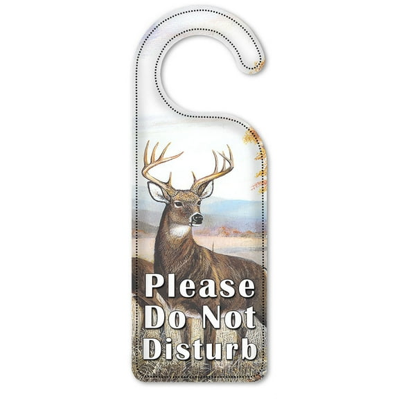 Do Not Disturb Door Knob Hanger Sign - White Tail Deer