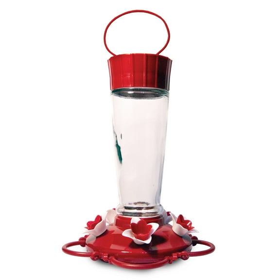 Pennington Glass Red Hummingbird Wild Bird Feeder, 10 oz. Capacity, 2 Pack