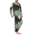 thumbnail image 2 of Fotbe Majestic Ostrich In Forest Pattern Long Sleeve Pajama Set for Men,Sleepwear Set,2-piece Loungewear Set,Soft PJs Comfy Nightwear with Pockets-Large, 2 of 7