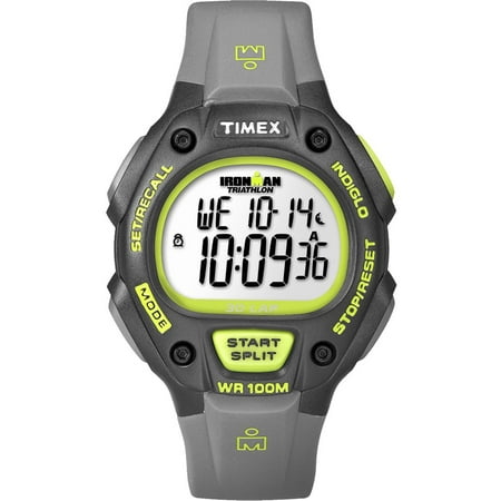 UPC 753048448678 product image for Timex T5K692 Ironman 30-lap Full-size - Grey/neon Green | upcitemdb.com