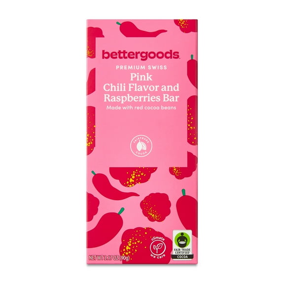 bettergoods Pink Chili Flavor and Raspberries Bar, 3.17 oz