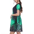 thumbnail image 2 of Balery Northern Lights 2 Vestidos sueltos de manga corta para mujer, vestidos de verano 2025, vestidos casuales de corte A con vuelo., 2 of 6