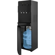 Muhub Cold & Hot Water Cooler Dispenser, Black Bottom Loading Water Cooler Dispenser, Holds 3 or 5 Gallon Bottle, Anti-Scalding Design and Storage Cabinet, Child Safety Lock for Home, Office Use