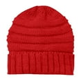 thumbnail image 3 of Glisme Winter Hat Women's Knit Casual Thick Soft Fashion Warm Thick Hat Unisex Trend Headgear Red, 3 of 3