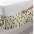 thumbnail image 2 of Cactus Spring Flower Bed Skirt, Hand Drawn Like Pots and Plants Growing Along Heart Scribbles, Elastic Bedskirt Dust Ruffle Wrap Around for Bedding Decor, 4 Sizes, Eggshell Multicolor, by Ambesonne, 2 of 2