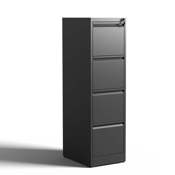 4 Drawer File Cabinet, Metal Filing Cabinets With Lock For A4/Letter/Legal Size File, Steel Vertical File Storage Cabinet For Home Office, Easy Assembly