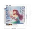 thumbnail image 2 of Pintura de diamante 5D DIY, taladro redondo completo, Kit de princesa Ariel, decoración del hogar, 50x50cm, 2 of 9