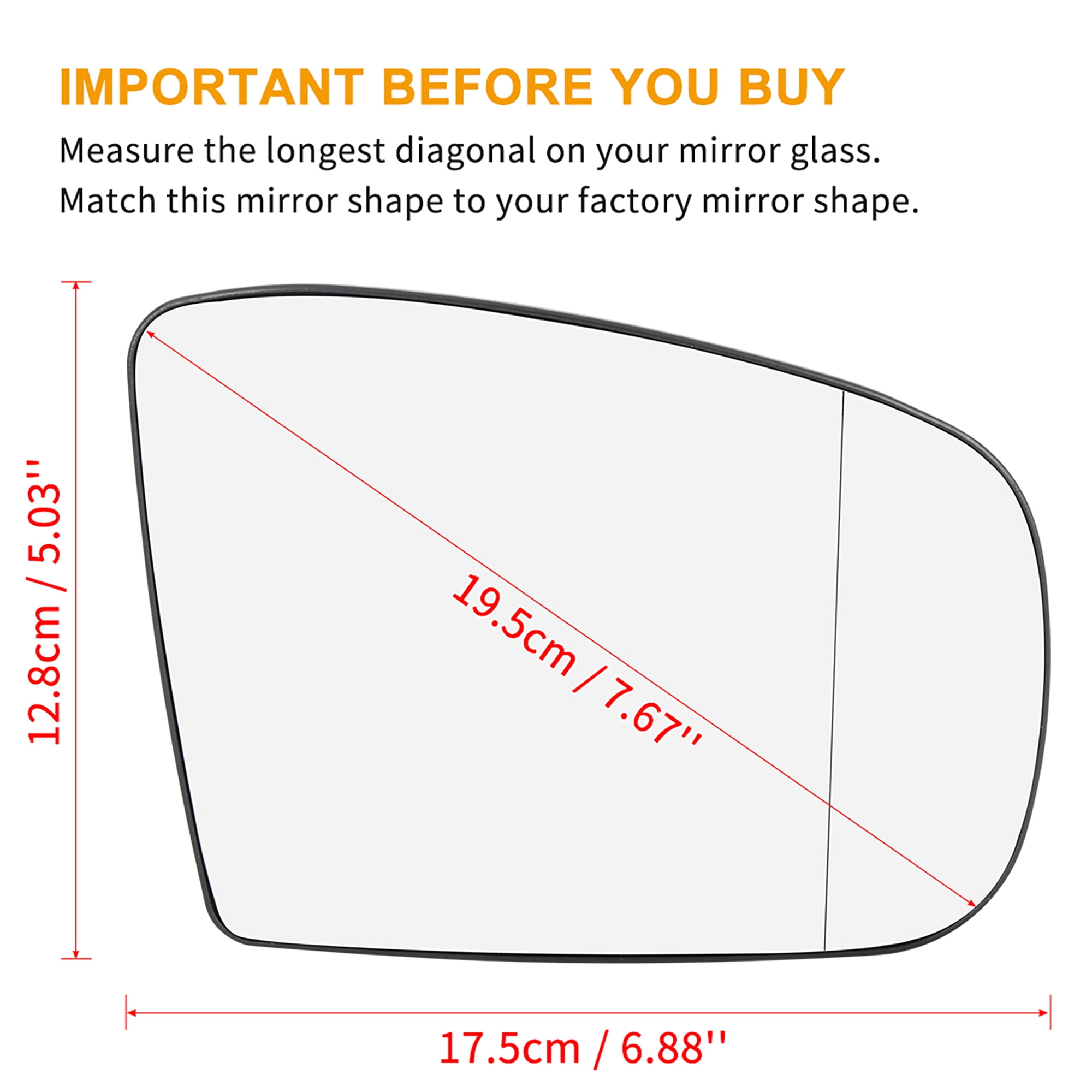 A-Premium Heated Side Mirror Glass - Left Driver Side For Mercedes SL500 SL600 SLK230 CLK320 CLK430